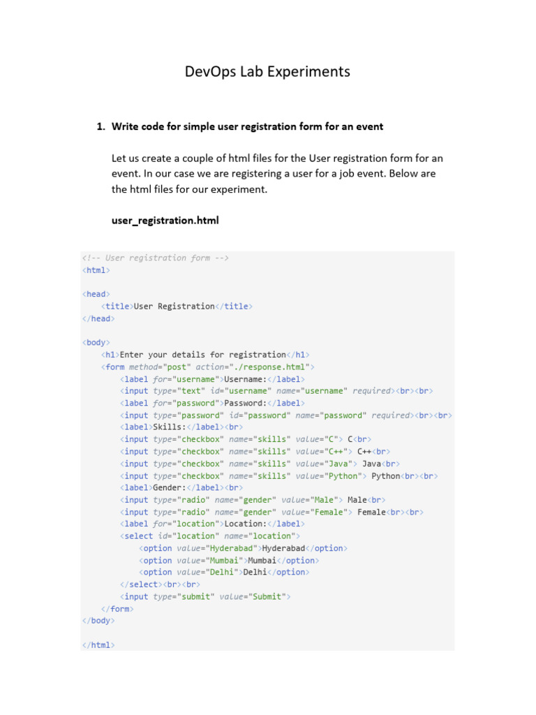 DevOps User Registration & Git Guide | PDF | User (Computing) | Computing