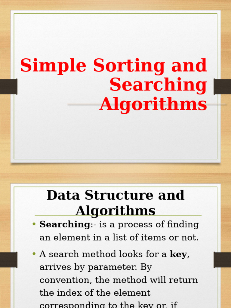 Sorting and Searching Algorithms Guide | PDF | Theoretical Computer ...