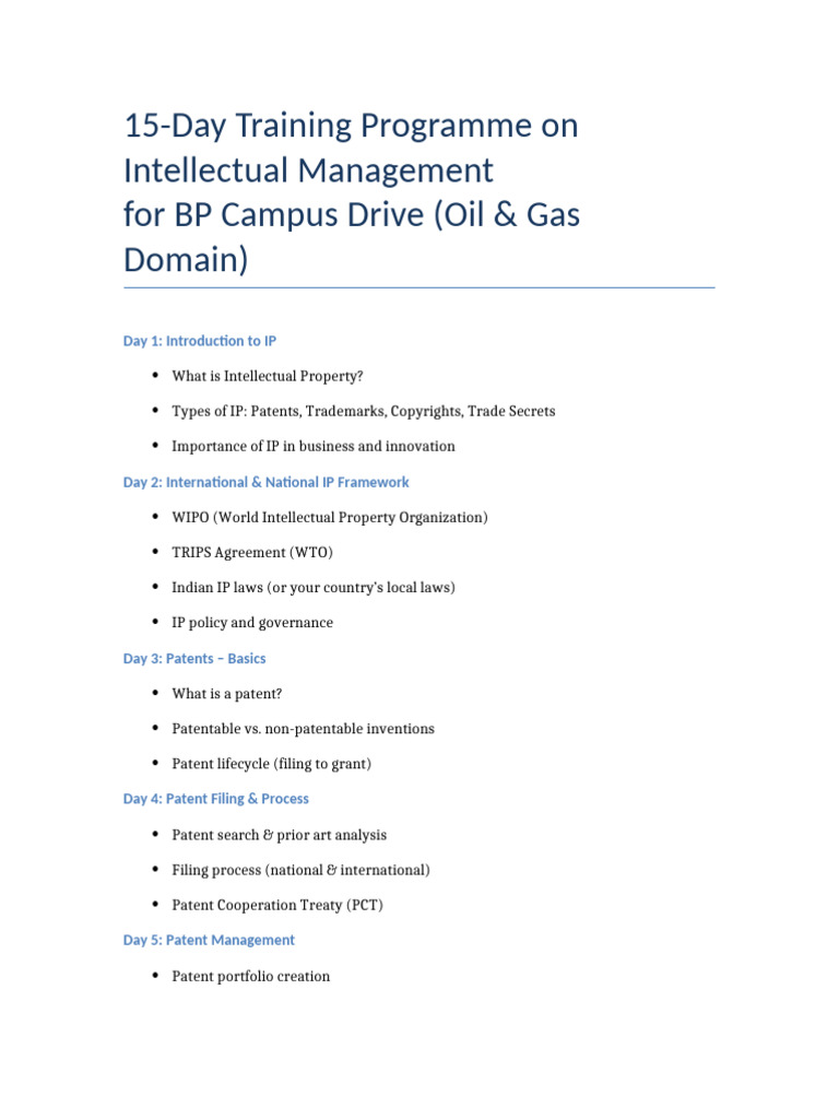 BP 15 Day Training Programme IM | PDF