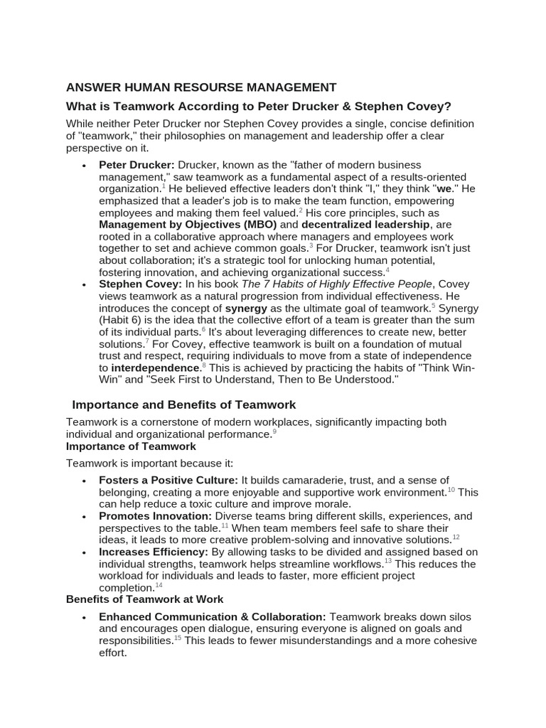 Answer Paper Human Resourse Management Ty Oe | PDF | Empathy | Value ...