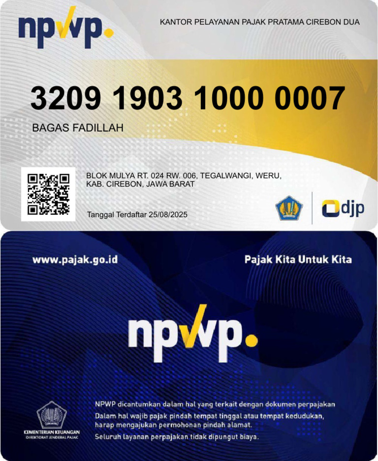 Template NPWP Terbaru 2025 | PDF