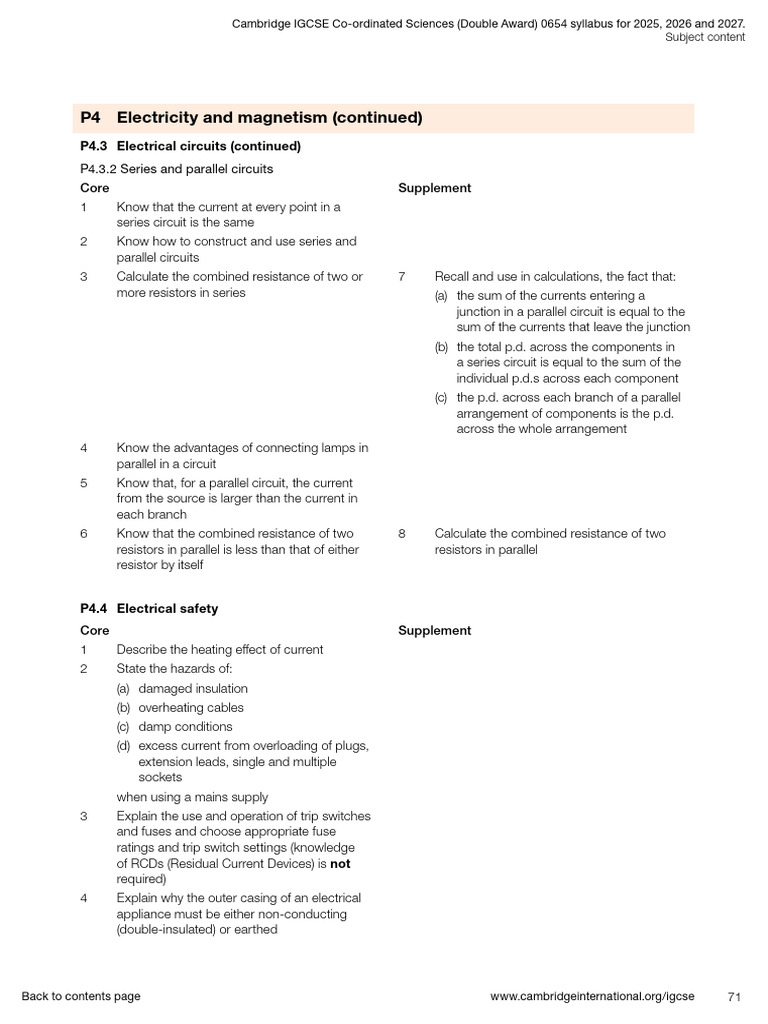 Cambridge IGCSE 0654 Science Syllabus 2025-2027 | PDF | Stars ...