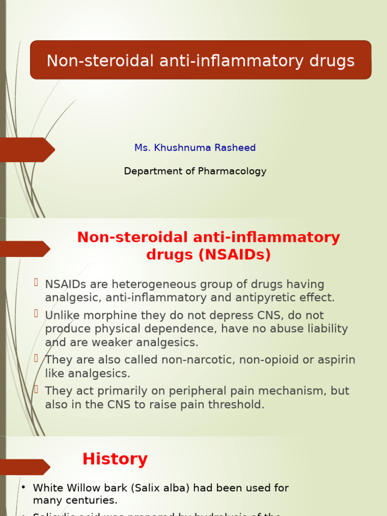 Non Steroidal Anti Inflammatory Drugs | PDF | Nonsteroidal Anti ...