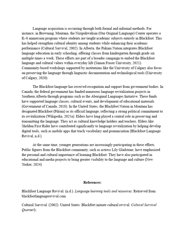 Language Documentation and Conservation | PDF | Blackfoot Confederacy ...