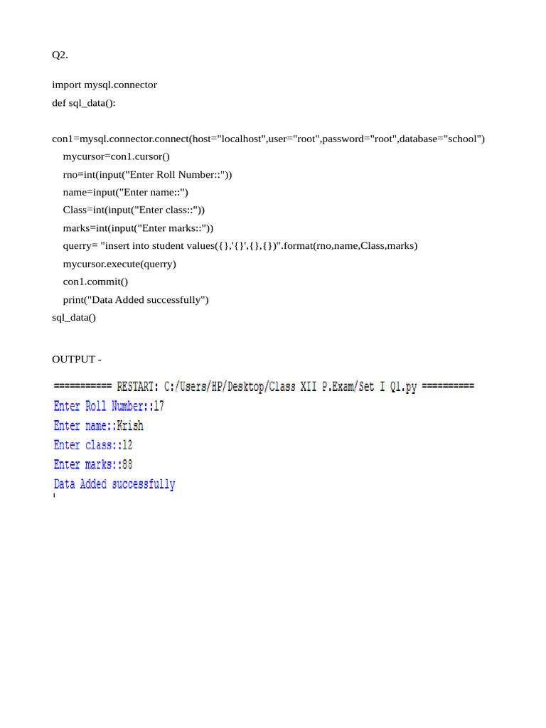 MySQL Student Data Insertion Script | PDF