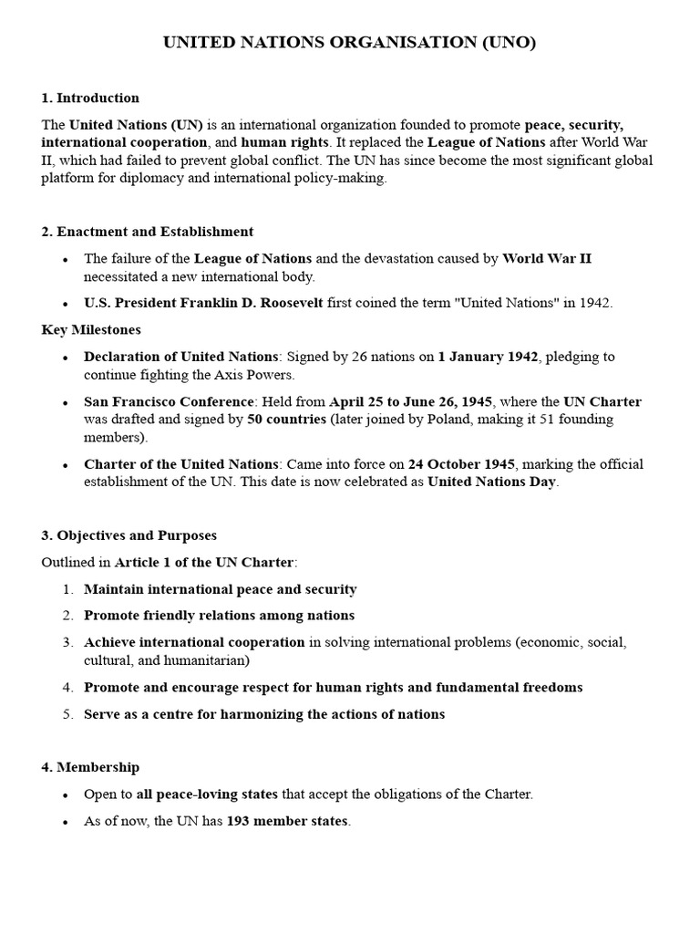 Overview of the United Nations Organization | PDF | United Nations ...