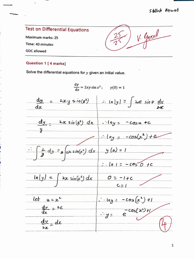 Math Test 1 - Shllok | PDF