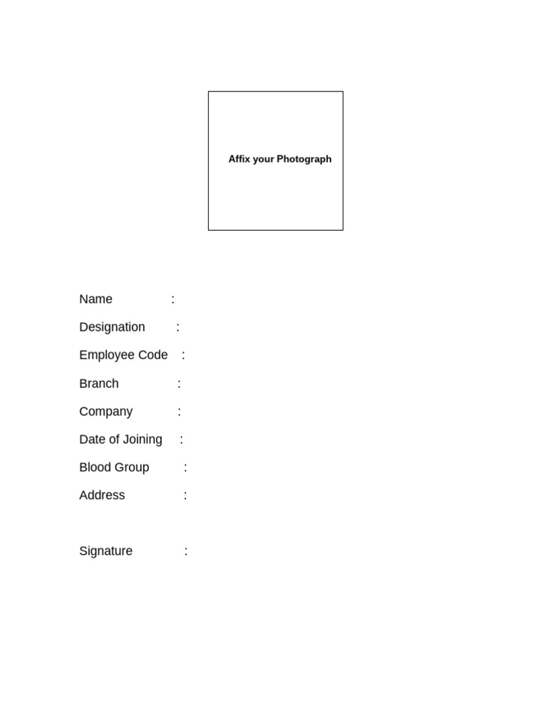 Id Card Format | PDF