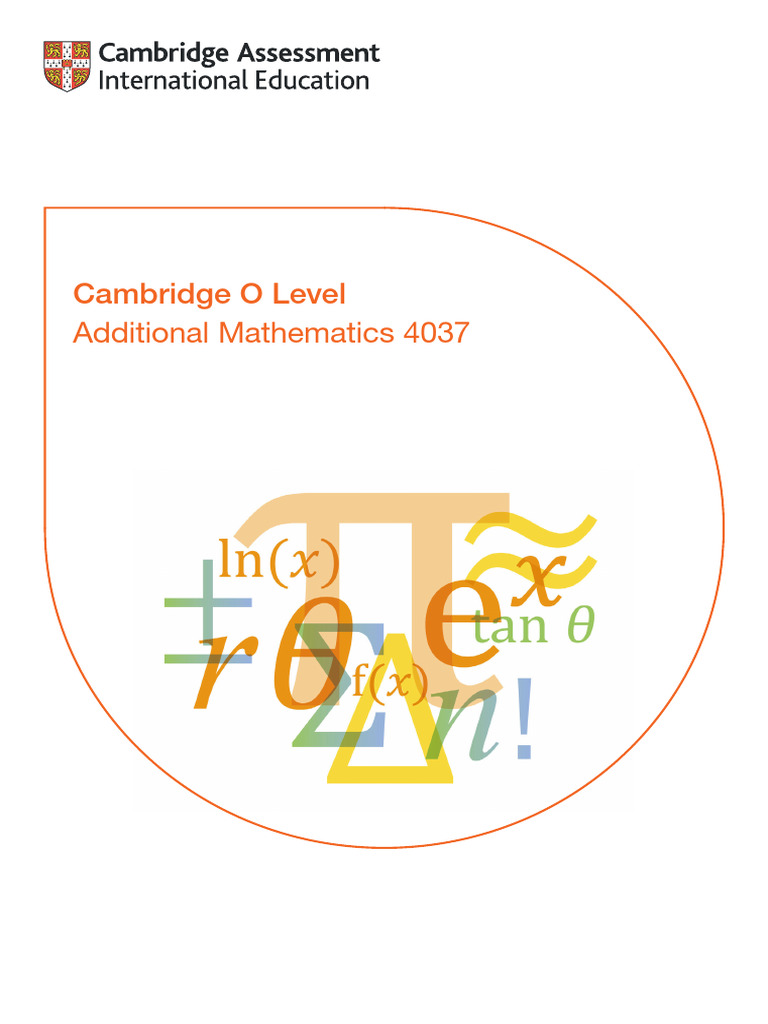 Cambridge O Level Additional Mathematics 4037 | PDF | Mathematics ...
