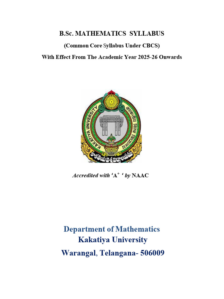 B.Sc. Mathematics Syllabus 2025-26 | PDF | Limit (Mathematics) | Real ...