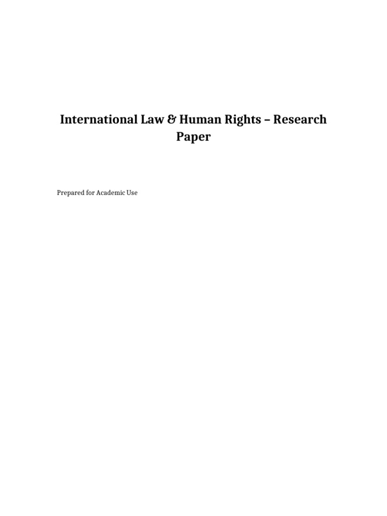 International Law Human Rights | PDF