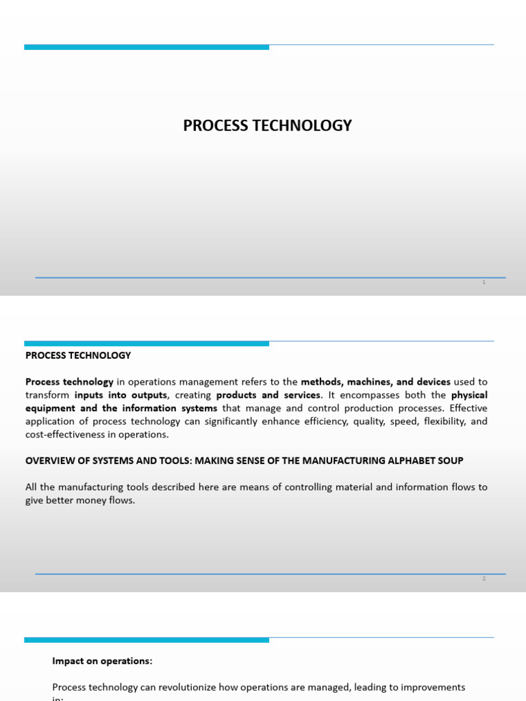 8 Designing The Ops - Process Technology (C) | PDF | Automation | Lean ...
