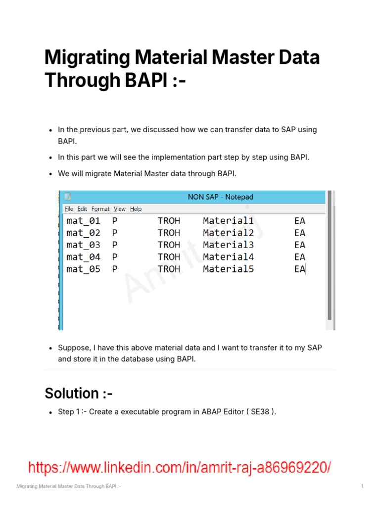 Migrate Material Master Data via BAPI | PDF | Programming Paradigms ...