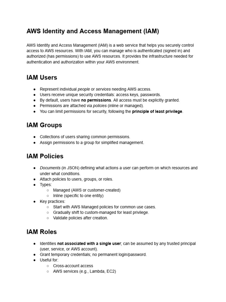 AWS IAM and EC2 Overview Guide | PDF | Amazon Web Services | Computing