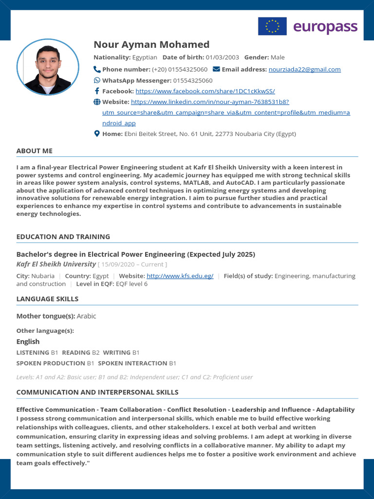 CV With Photo | PDF | Engineering | Communication