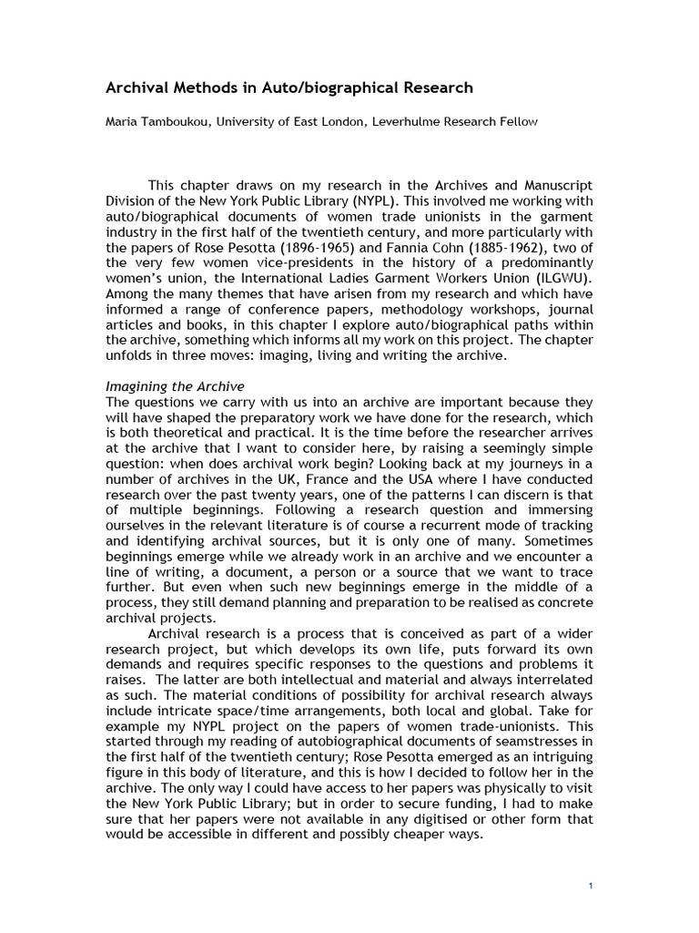 Archival Research in Women's History | PDF | Imagination | Narrative
