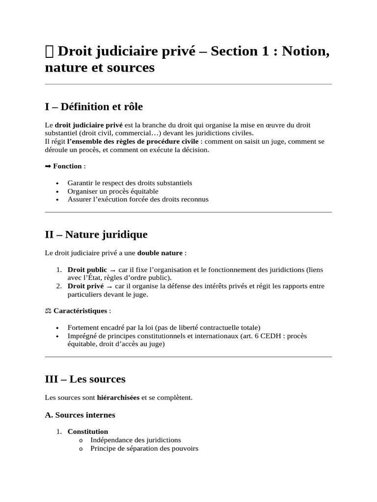 Droit judiciaire privé : Notions et sources | PDF | Compétence | Loi