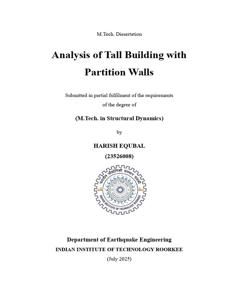Seismic Analysis of Tall Buildings with Partition Walls | PDF | Beam ...