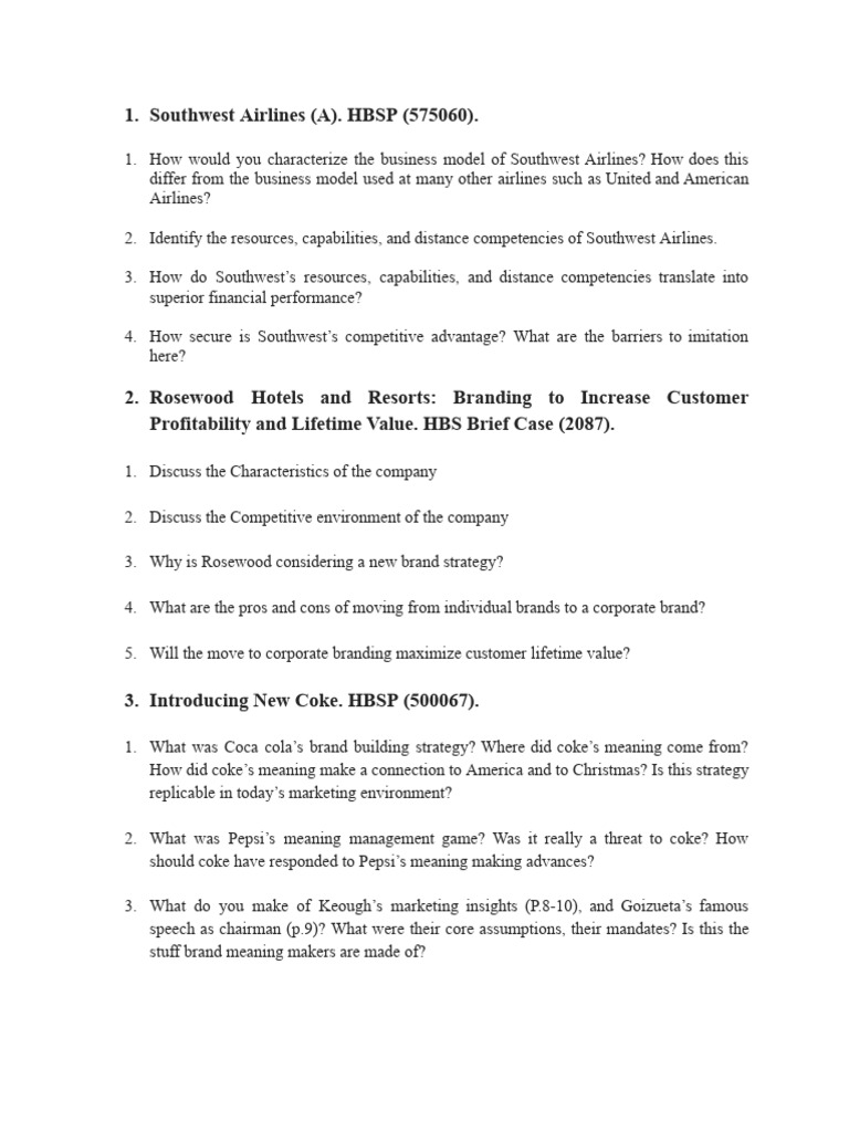 Discussion Questions For The Cases | PDF | Economies | Business Economics
