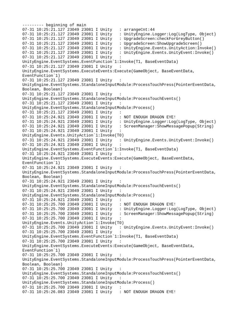 Unity Event Logging Analysis | PDF | Logging | Timber Industry