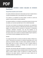 A QUÉ NOS REFERIMOS CUANDO HABLAMOS DE INTENCIÓN PEDAGÓGICA