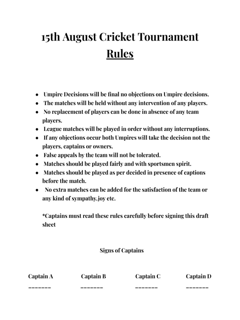 Rules Draft | PDF
