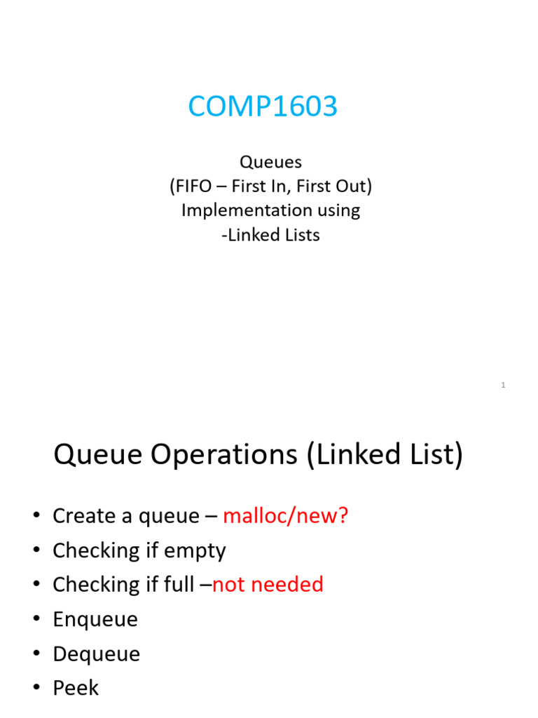 Linked List Queue Implementation Guide | PDF | Queue (Abstract Data ...