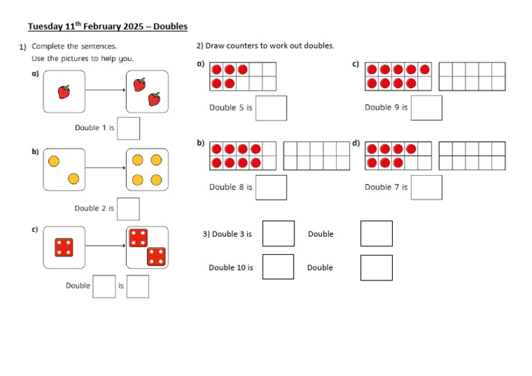 Doubles Math Practice Worksheet | PDF