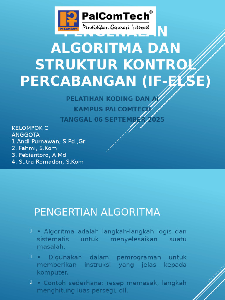 Algoritma Percabangan If-Else dalam Pemrograman | PDF