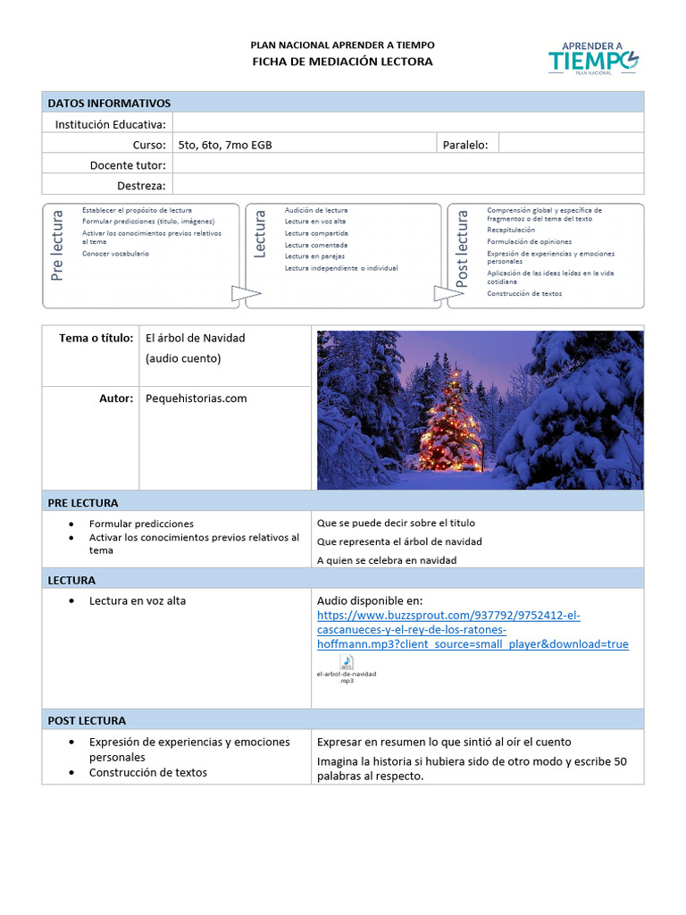 2022-12 FML Audiocuentos El Árbol de Navidad | PDF | Aprendizaje