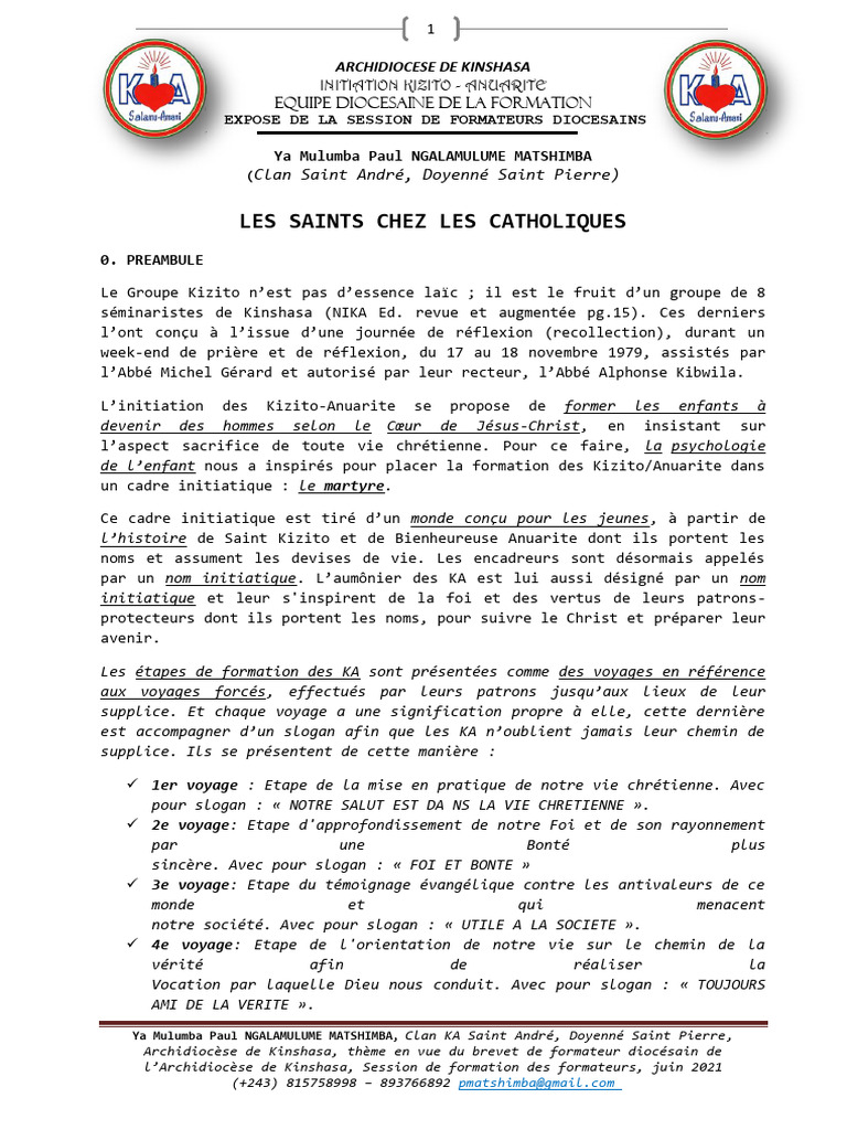 Les Saints dans la Foi Catholique | PDF | Doctrines et croyances ...