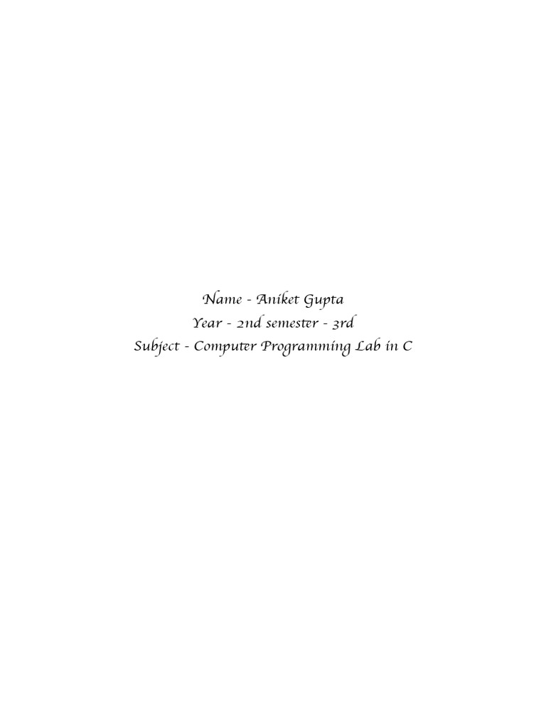 C Programming Lab Exercises Overview | PDF | Integer (Computer Science ...
