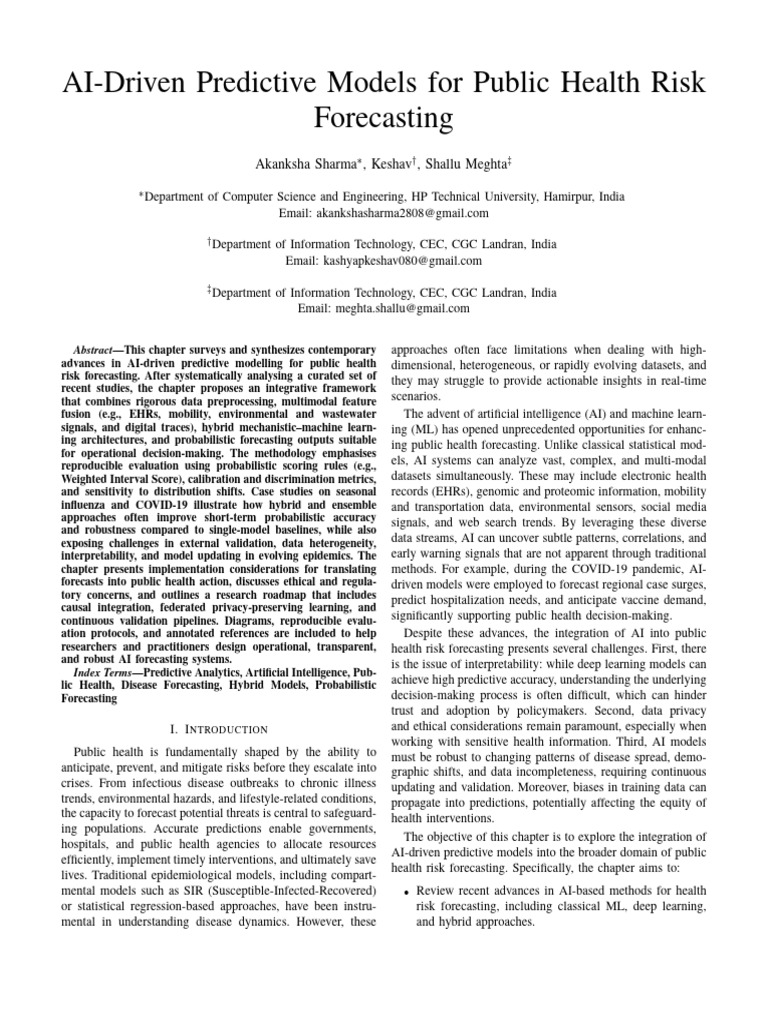 AI Models for Public Health Risk Forecasting | PDF | Machine Learning ...