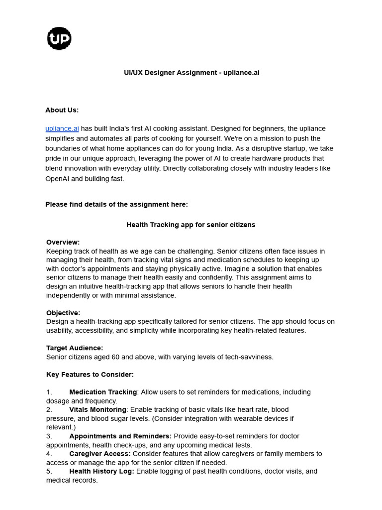 UI - UX Designer Assignment - Upliance - Ai | PDF | Computing