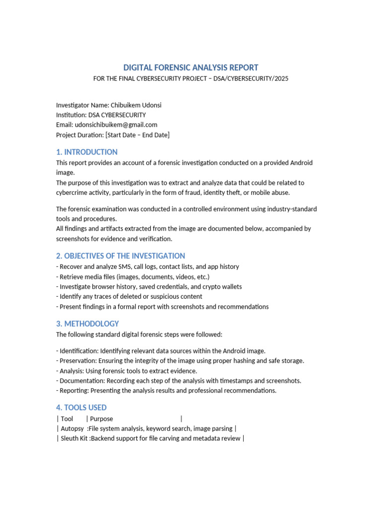 Final Forensic Report With Summaries | PDF | Digital Forensics ...