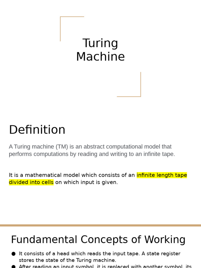 Lecture Slide 7, Turing Machine | PDF