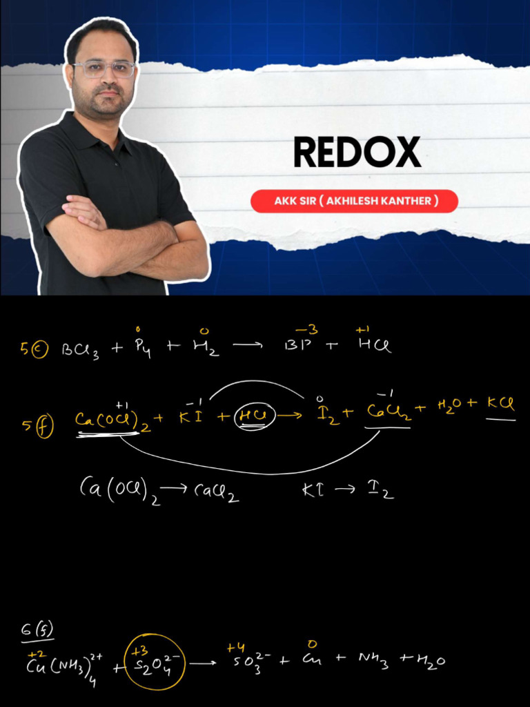 Redox Reactions and Equivalent Concept - L-04 (Class Notes) - Balancing ...
