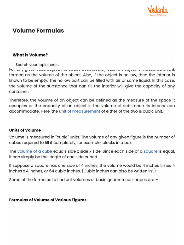 Volume Formulas | PDF