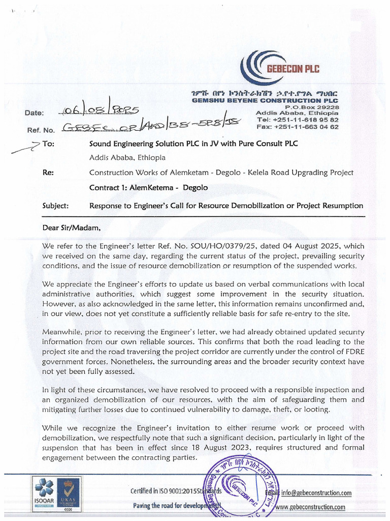 Resource Demobilization Method Statement | PDF