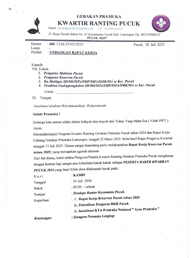 Undangan Rakerran 2025 | PDF