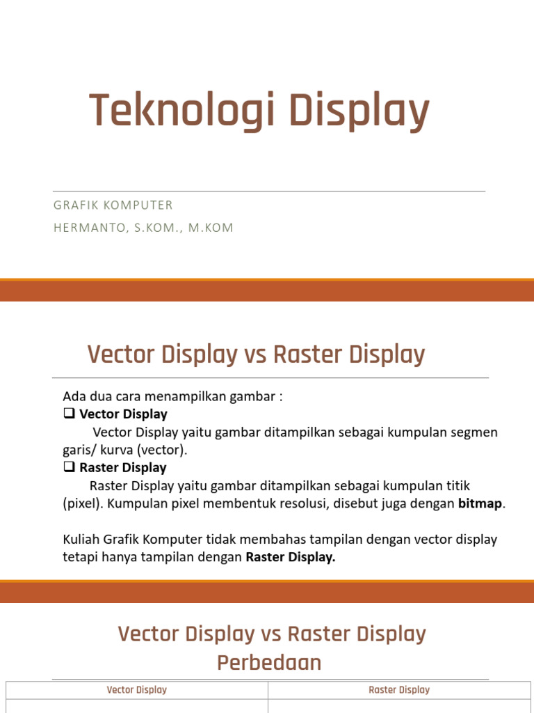 Perbandingan Vector dan Raster Display | PDF