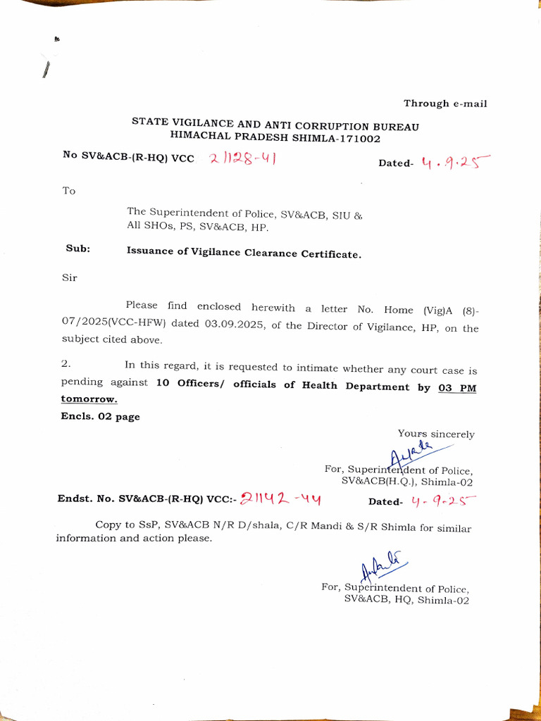 Issuance of Vigilance Clearance Certificate | PDF | Positions Of ...