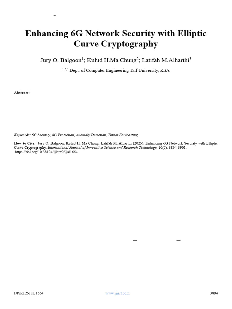 Enhancing 6G Network Security With Elliptic Curve Cryptography | PDF ...