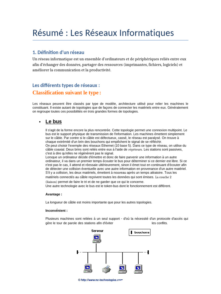 Types et Topologies des Réseaux Informatiques | PDF | Ethernet ...