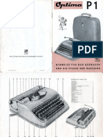 Optima P1 Portable Typewriter Manual