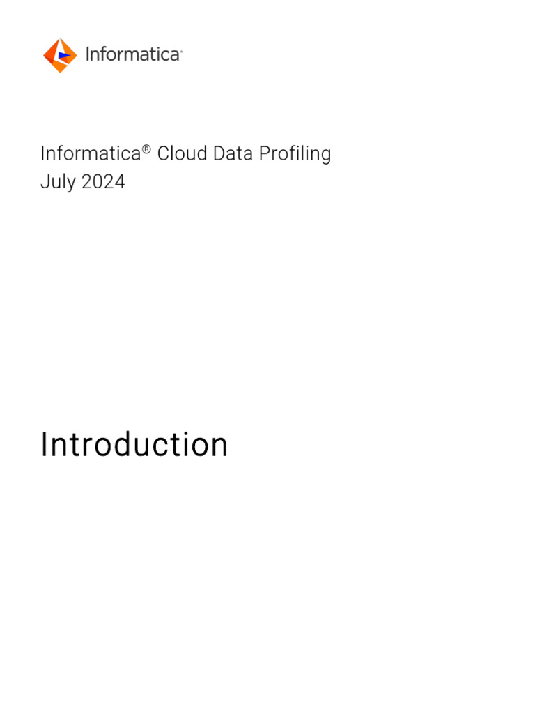 Informatica Cloud Data Profiling Guide | PDF | Cloud Computing | Software