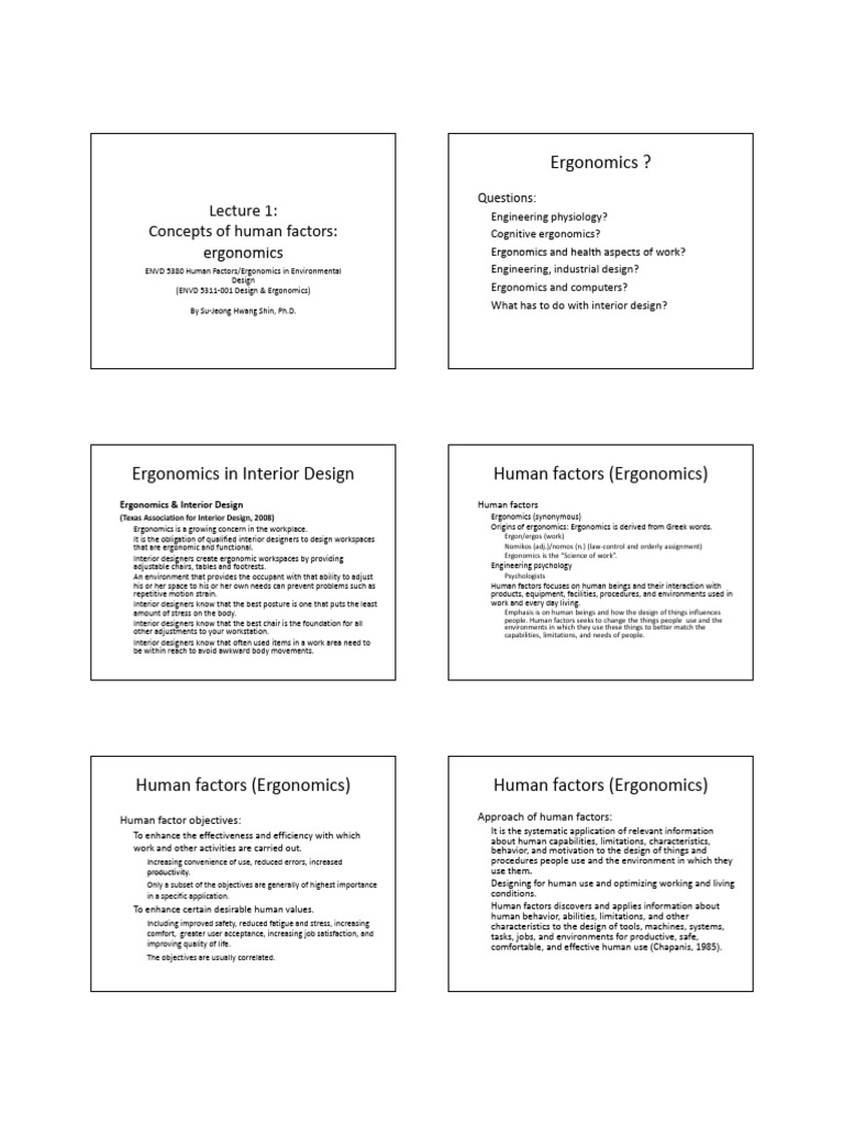 Ergonomics in Interior Design Overview | PDF | System