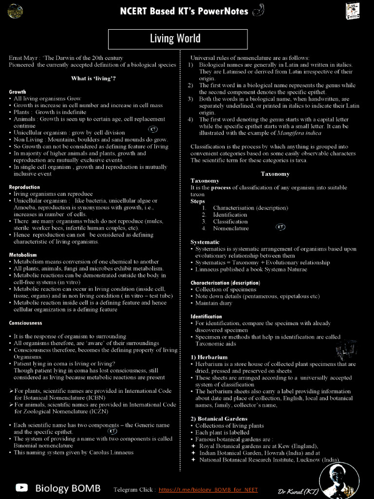 Bio Short Notes WM | PDF