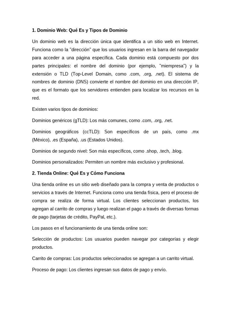 Dominio Web y Tienda Online: Guía SEO | PDF | Nombre de dominio ...