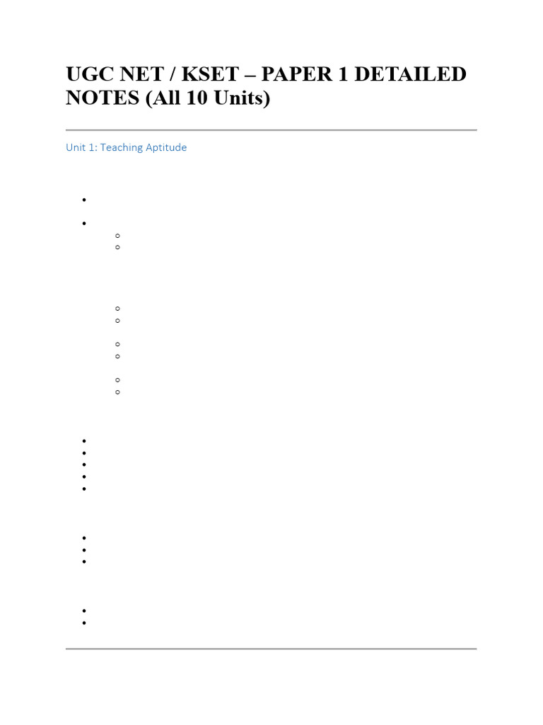 KSET Paper 1 Study Notes Overview | PDF | Commerce | Banks